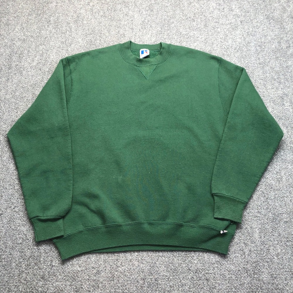 Vintage Russell Athletic Sweatshirt Mens Large Green Crewneck Made in USA 90s